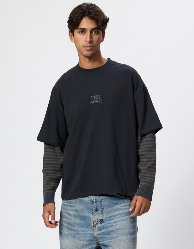Thrills - What We Believe Layer Oversize Box Crop LS Tee