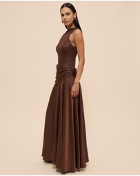 CHANCERY - Layla High Neck Lace Panelled Maxi Dress