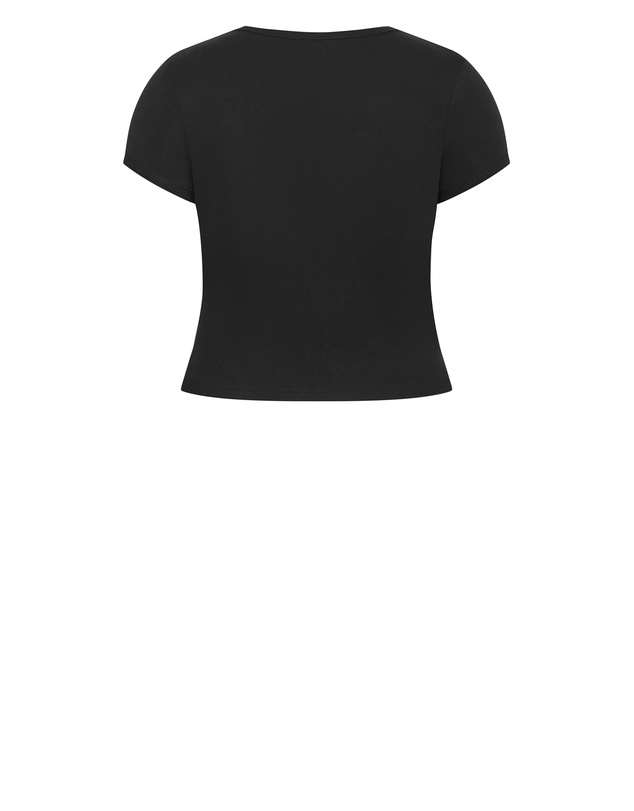 City Chic - Plus size Micro Chilli Print Tee - black