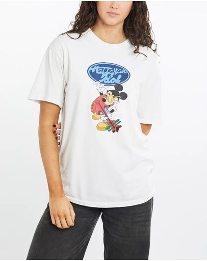 Vintage by The Real Deal - Pre Loved - Vintage 90s Disney Mickey Mouse 'Hallahan Idol' Tee