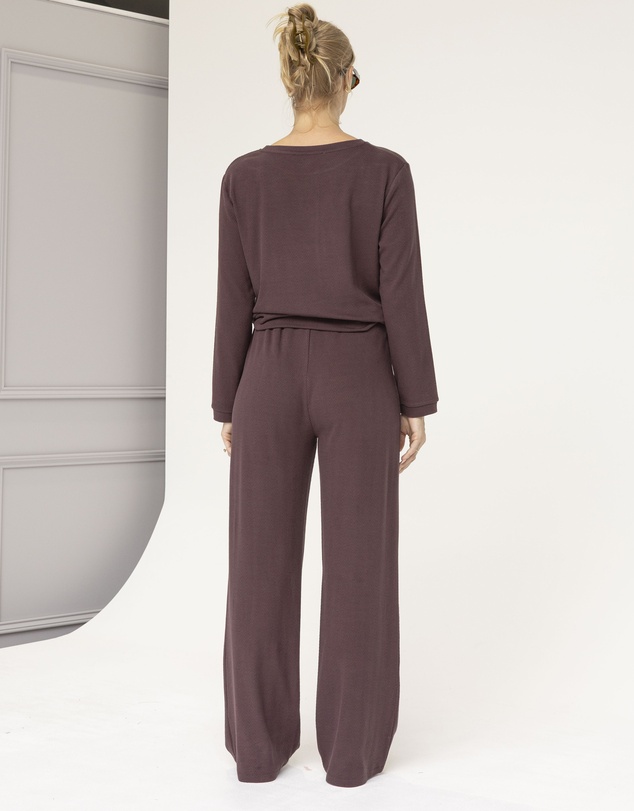Angel Maternity - Anna 2-piece Maternity Winter Lounge Wear Set in Mocha