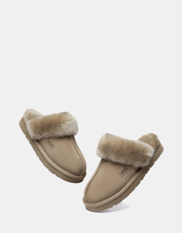 EVERAU - Australian Shepherd Ugg Muffin Slipper Special Cow Suede Upper House Shoes