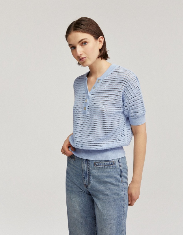 Oxford - Gita Knitted Button Top