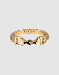 Elli Jewelry - Ring Stirrup Horse Collection 925 Sterling Silver Gold-Plated
