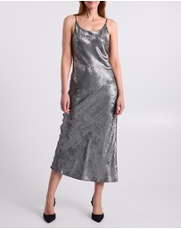 David Lawrence - Rumi Metallic Slip Dress