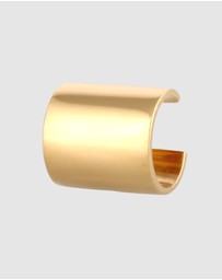 Kuzzoi - ICONIC EXCLUSIVE - Earrings Male Earcuff Wide Single 925 Sterling Silver Gold Plated
