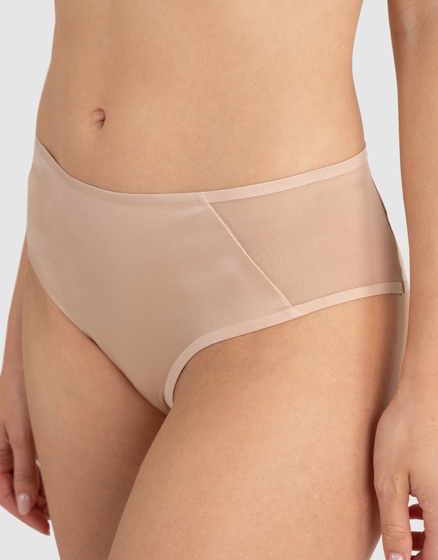 Passionata - Bianca Shiny Microfibre & Tulle High Waist Brief