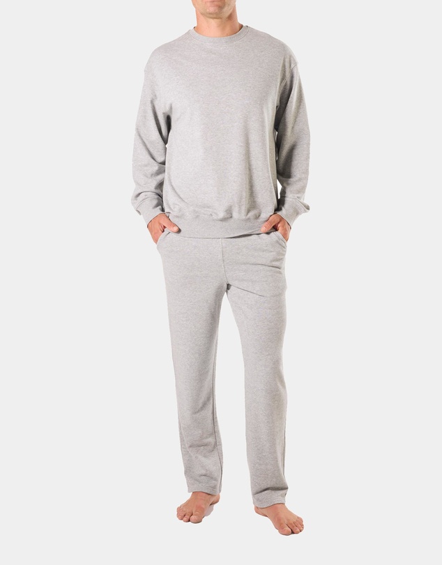 Mitch Dowd - Mens Lightweight French Terry Cotton Sweatshirt - Light Grey Marle