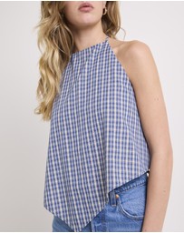 Subtitled - Iluka Check High Neck Top