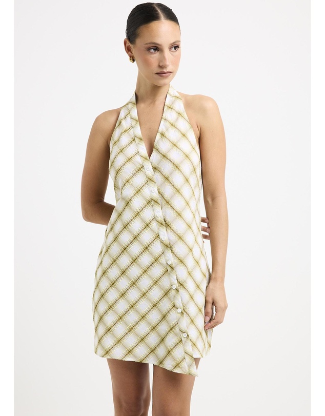 Insight - Abby Assymetric Check Mini Dress