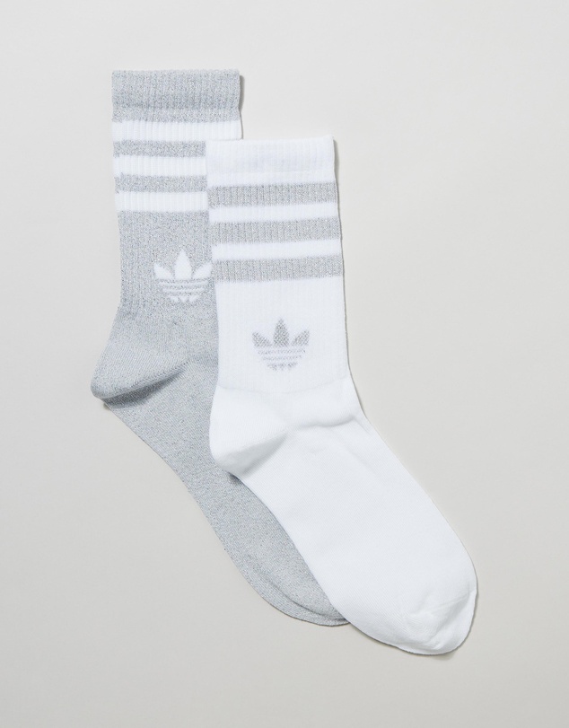 adidas Originals - 2-Pack 3-Stripes Glitter Crew Socks
