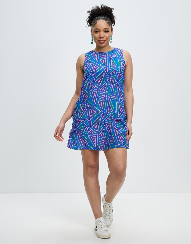The Social Outfit - Fariba's Triangles Silk A-Line Mini Dress