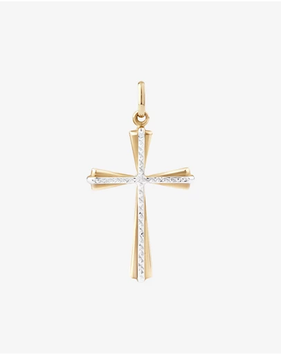 Michael Hill - Cross Pendant in 10kt Yellow & White Gold