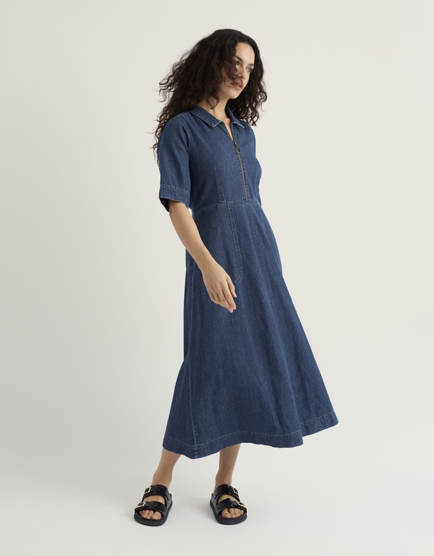 Seasalt - Seasalt Cornwall Blue Gwenter Denim Midi Dress