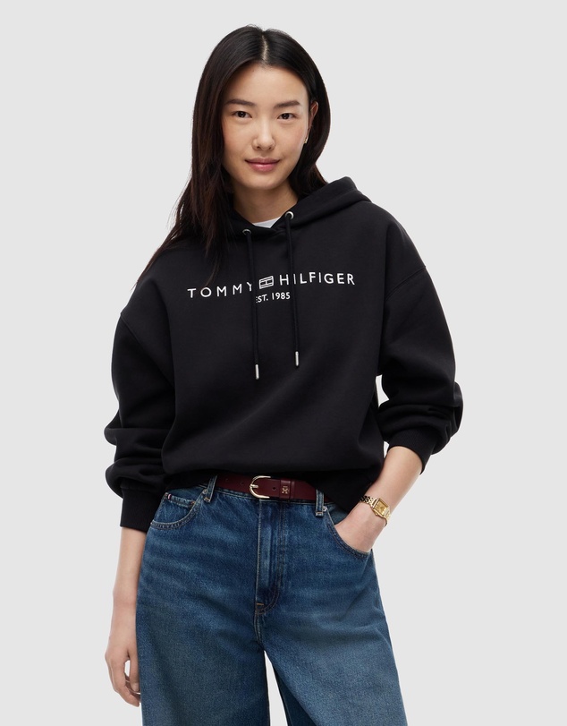 Tommy Hilfiger - Flex Fleece Logo Embroidery Relaxed Hoody