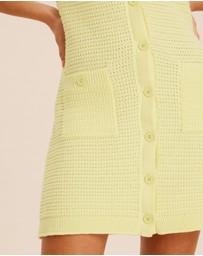 AERE - Organic Cotton Button Down Patch Pocket Mini Dress