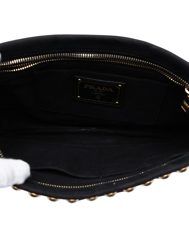 Pre-Loved by Azura Reborn - Pre-Loved Canvas Canapa Studded Vernice Clutch