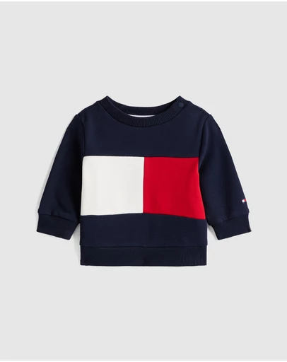 Tommy Hilfiger - Hilfiger Flag Colour-Blocked Relaxed Sweatshirt - Baby