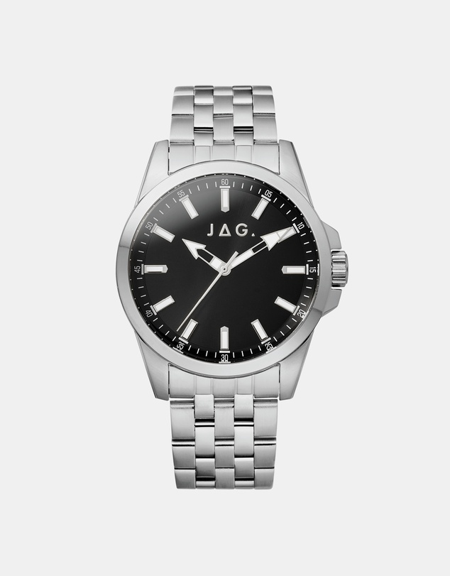 Jag - Ethan Mens Black Dial 41mm Silver Watch