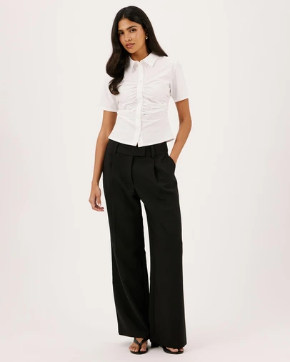 Atmos&Here - Lara Gathered Front Short Sleeve Shirt