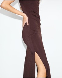 Dazie - Dance Fever Tie Shoulder Jersey Maxi Dress