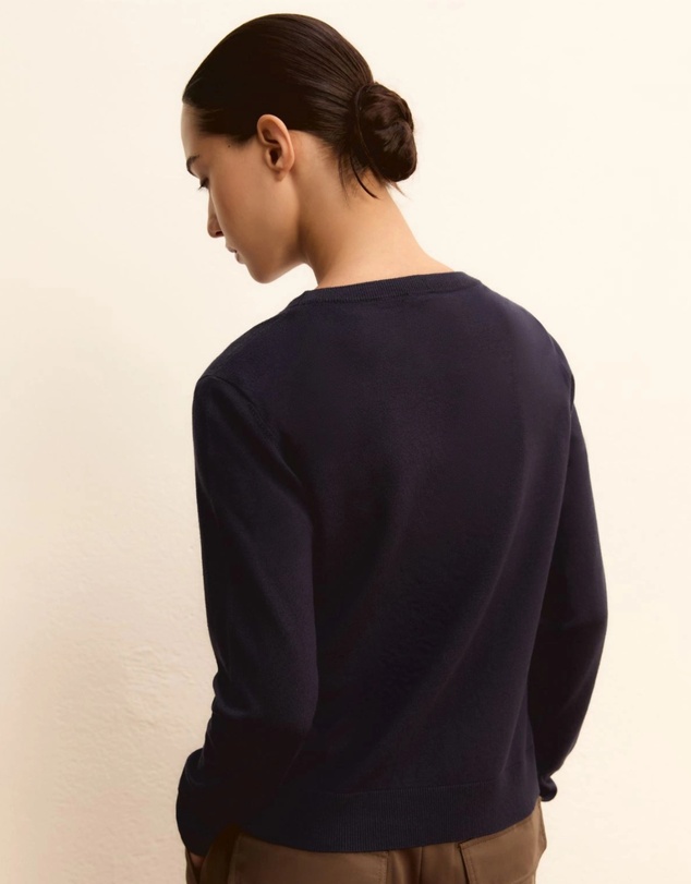 Emme - Navy Viscose Knit Jumper