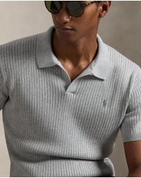Polo Ralph Lauren - Rib-Knit Cotton Johnny-Collar Sweater - ICONIC EXCLUSIVE