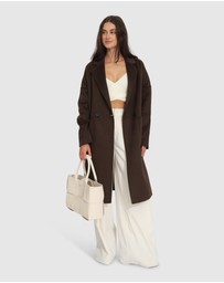 Belle & Bloom - Publisher Double-Breasted Wool Blend Coat
