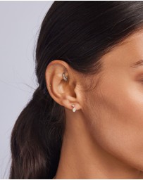 Zoe Olivia - 9K Gold Oval Lab Grown Diamond Drop Earrings