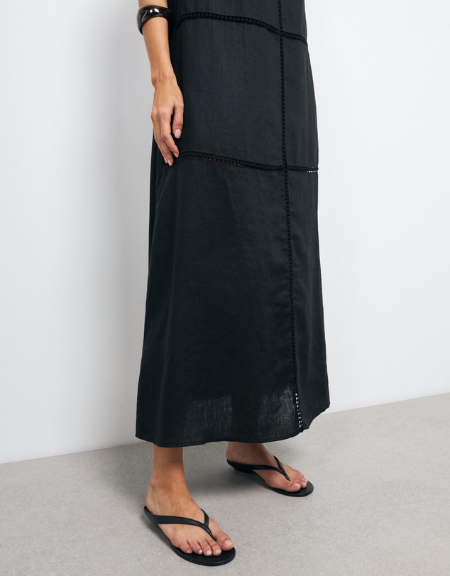 AERE - Tali Panelled Linen Maxi Dress