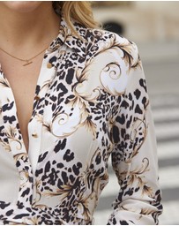 Sosandar - WOW Print Belted Shirt Dress