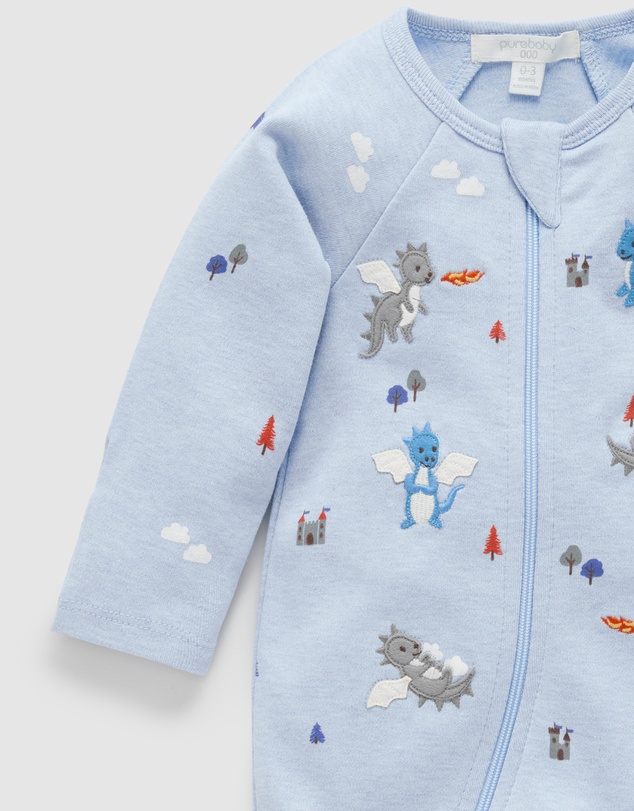 Purebaby - Thick Zip Growsuit -Kids-Babies