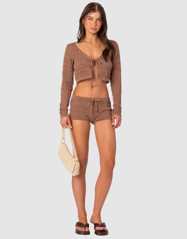 EDIKTED - Betsy Tie Front Knitted Cardigan