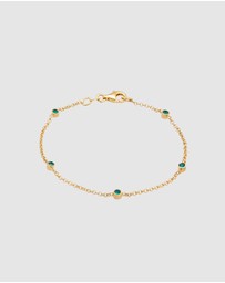 Elli Jewelry - Bracelet Basic Filigree Combinable with Crystals Green in 925 Sterling Silver Gold Plated