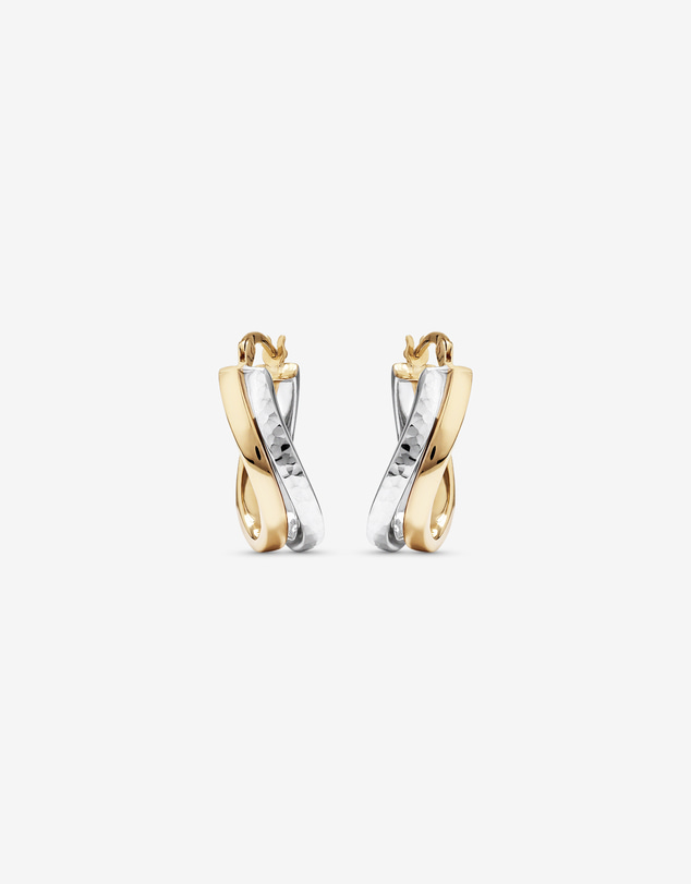 Michael Hill - Hoop Earrings in 10kt Yellow & White Gold