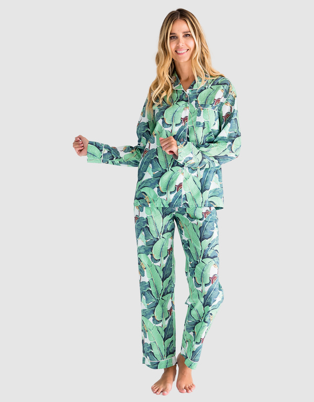 Sant And Abel - Women's Martinique® Green Banana Leaf Long PJ Set