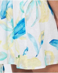 AERE - Kira Tie Back Linen Mini Dress
