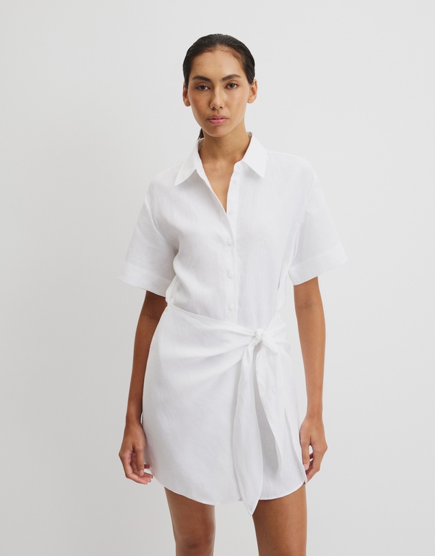 Country Road - Organically Grown Linen Mini Linen Shirt Dress
