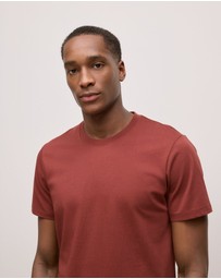 Trenery - Cotton Jersey Crew T-shirt in Auburn