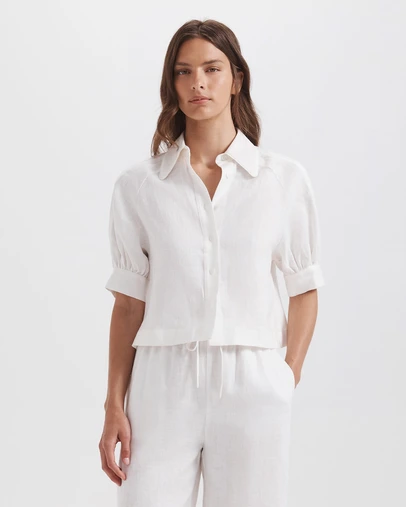 SABA - Lila Linen Puff Sleeve Top