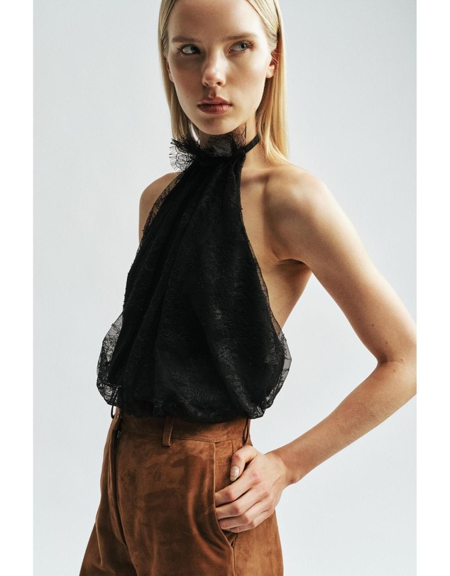 Bardot - Emina Lace Halter Neck Top