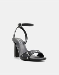 Call It Spring - Denverr Ankle Strap Eyelet Heels