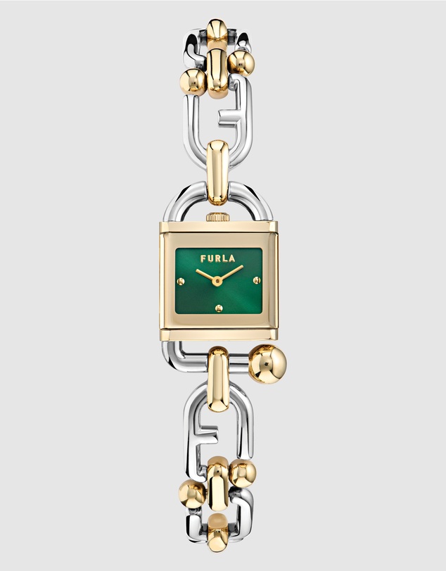 Furla - Mianuvola Square Silver & Gold Duotone Bracelet Watch