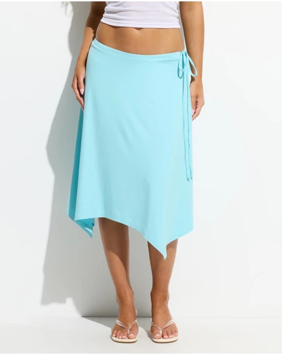 Dazie - Zara Asymmetrical Jersey Midi Skirt