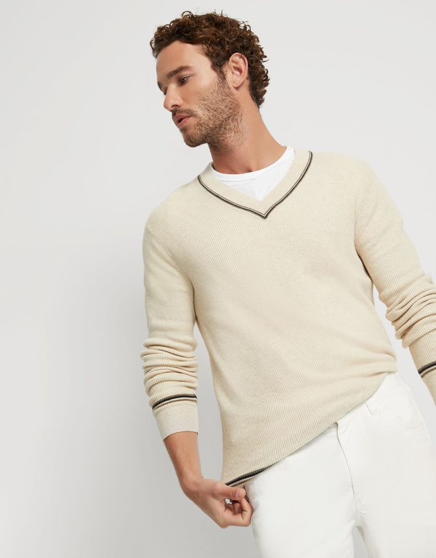 Oxford - Bruno Cashmere Blend V-Neck Top