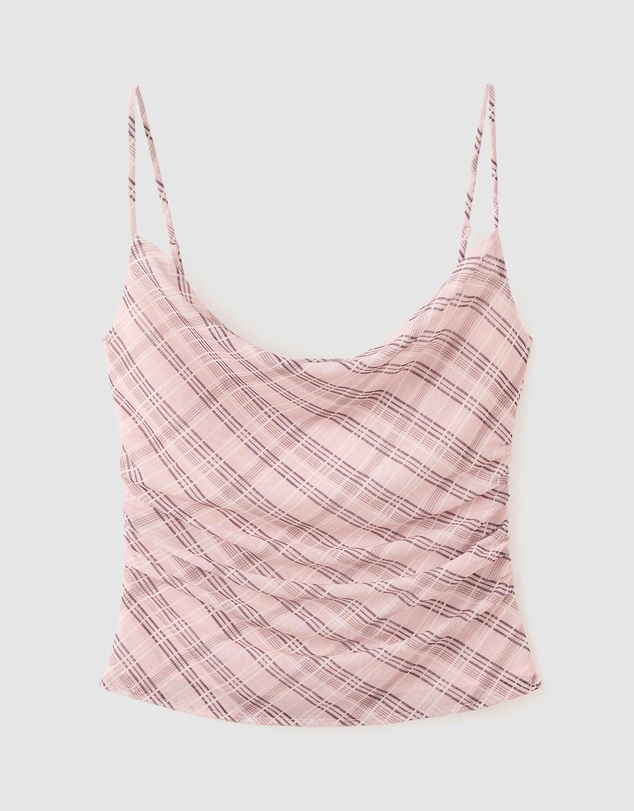 M.N.G - Draped Checkered Top