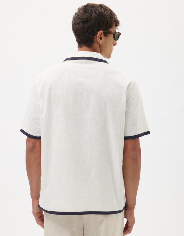 AERE - Linen Blend Contrast Shirt