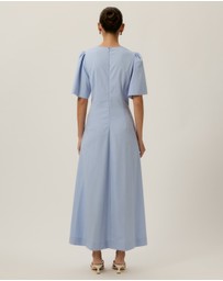 Tussah - Zoe Pintuck Detail Flutter Sleeve Midi Dress