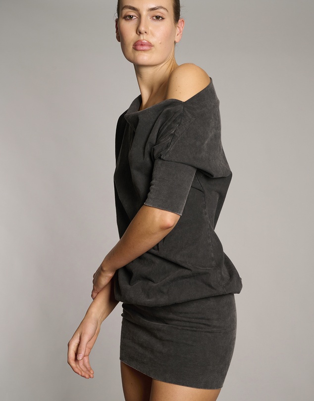 Love and Nostalgia - Gabby Ballet Tee Dress - Black Acid Wash
