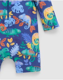 Purebaby - Printed Long Sleeve Sunsuit- Kids-Babies